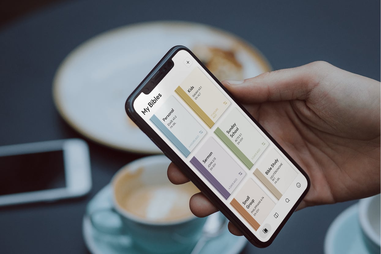 My Bibles screen showing multiple Bible cards
